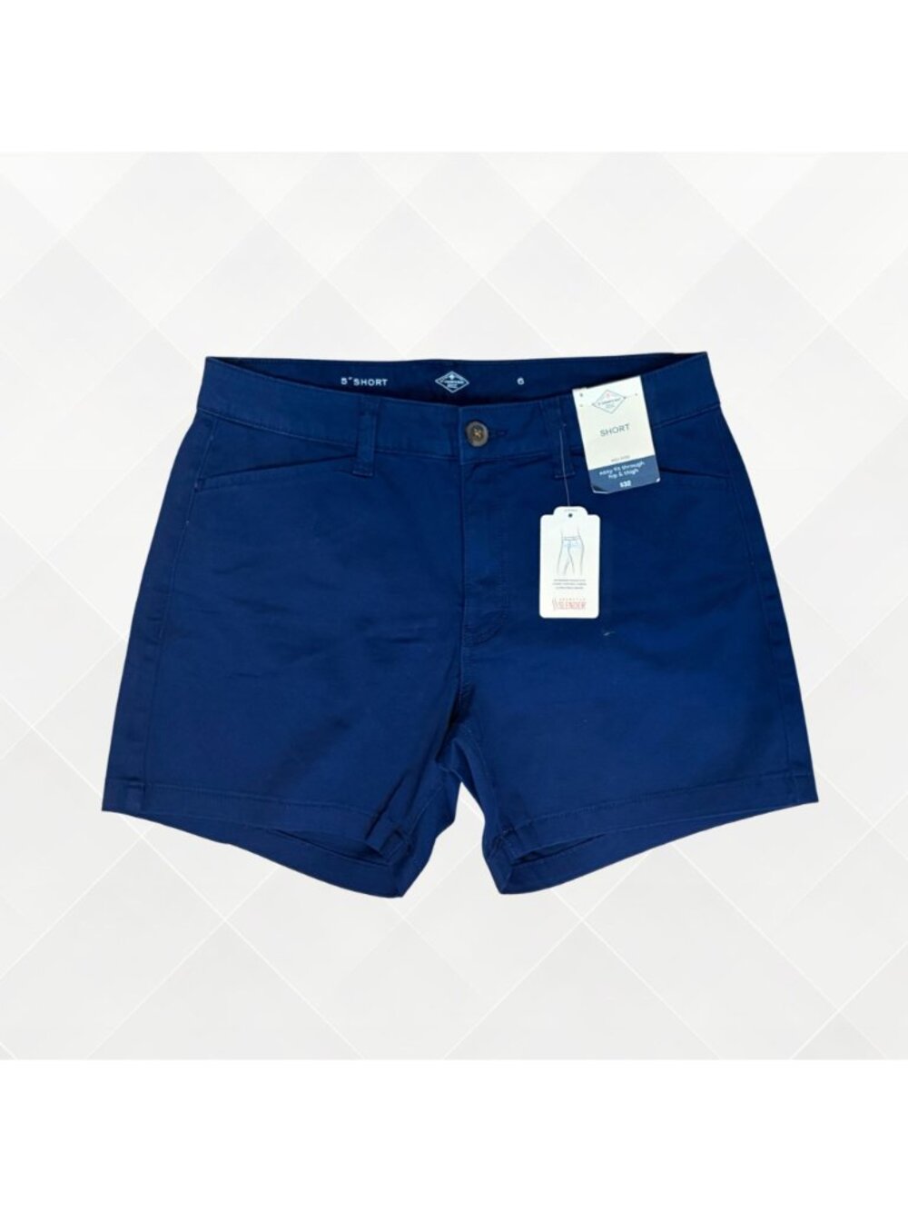 St. John’s Bay Blue Shorts • Mid Rise • 5" Inseam • Size 6 • NWT